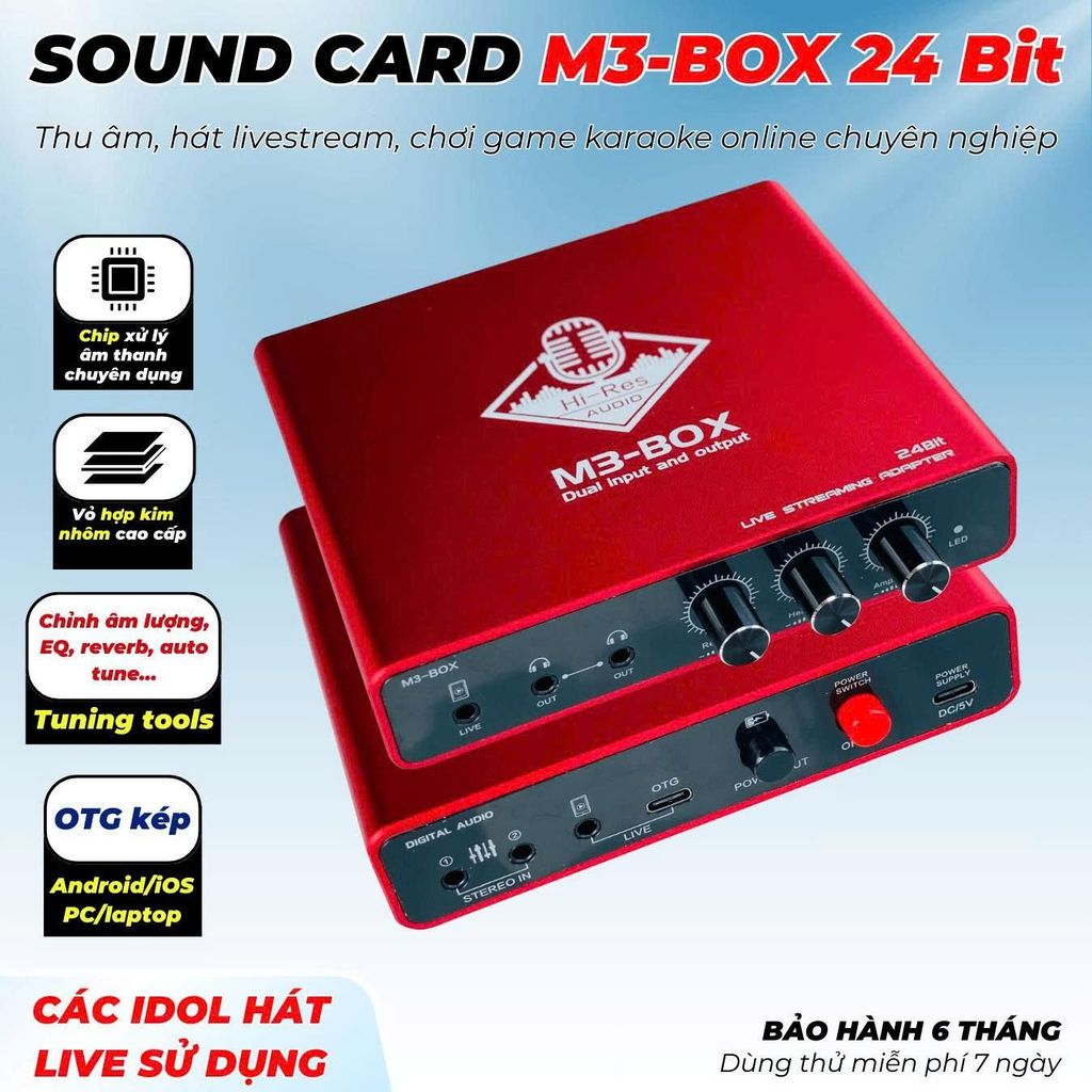 Box Livestream M3 Pro 24Bit – Thiết Bị Hát Live, Livestream Karaoke, Thu Âm, Âm Thanh Chất Lượng