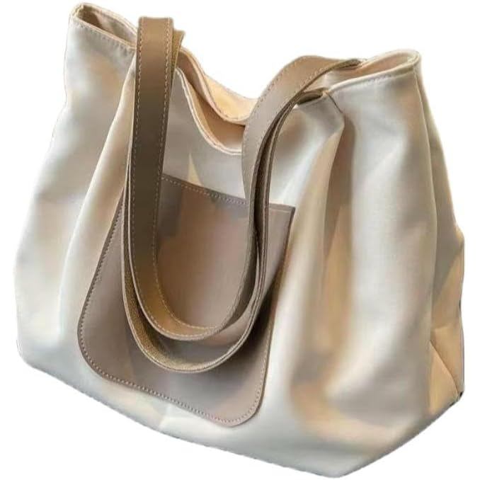 Canvas Bag Casual Large Capacity Canvas Bag for Women, Simple Commuting Shoulder Bag, Travel Tote Ba