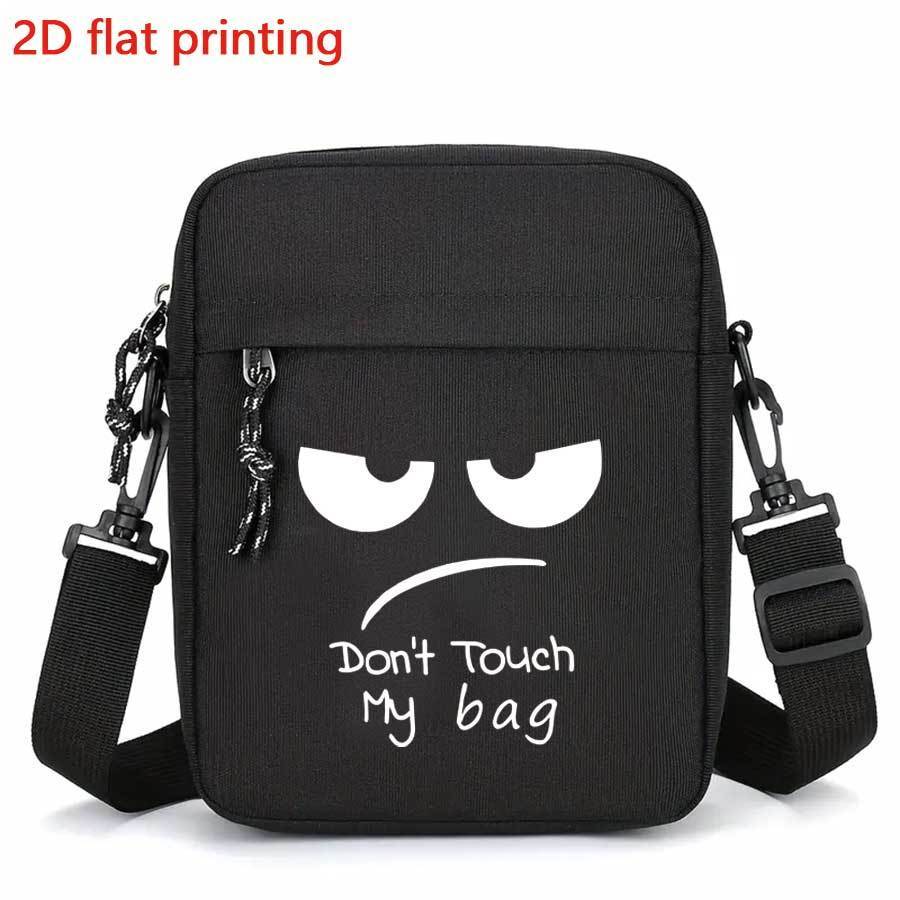Túi đeo chéo in hình "Don 't Touch My Bag" thông thường dành cho nam - dây đeo vai có thể điều chỉnh