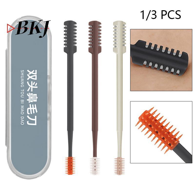 [KJ] 1 / 3 Tông Đơ Cắt Tóc Mũi Bằng Tay Di Động Có Thể Giặt Được Cho Nam Nữ Có Hộp Bảo Quản Tẩy Lông