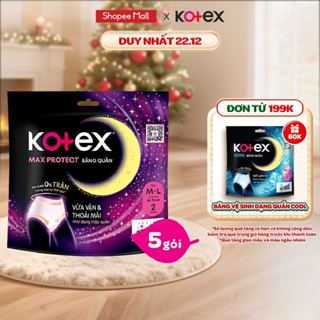   Live Độc Quyền  Combo 5 Băng Vệ Sinh Kotex Ban Đêm Dạng Quần cỡ M L 5 miếng M L 2 miếng L XL 2 miếng 