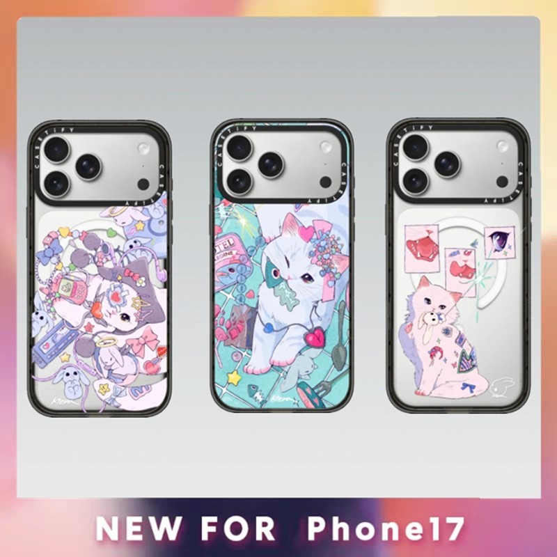 Ốp điện thoại Từ Tính Mèo Necoco Cho iPhone 17 17Pro 16 15 14 13 12 11 Plus Pro Max Cứng Trong Suốt 