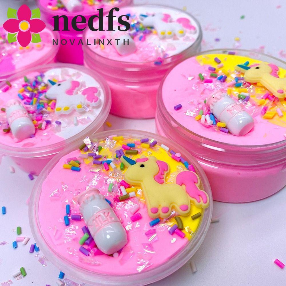 NEDFS Unicorn Puff Slime Clay, Rainbow Slime Cute Unicorn, Cotton Mud Light Clay Sand Modeling Polym