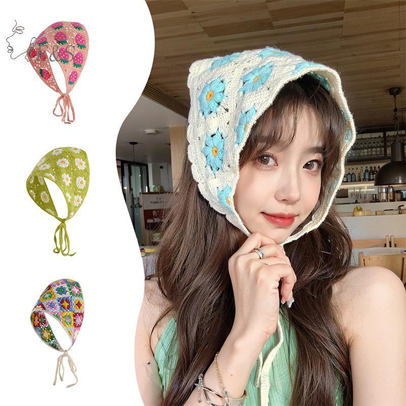 Mũ mão handmade hình tam giác ngọt ngào, phụ kiện tóc đẹp cho đi biển và du lịch