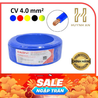   Lẻ 10 mét  Dây điện Cadivi 4.0 đơn 7 sợi đồng bên trong CV4.0 