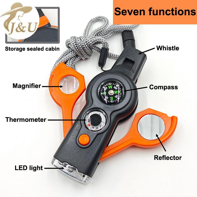 JU Ngoài Trời Mới 7 Trong 1 Còi Sinh Tồn Còi 7 Trong 1 Đa Năng Có Đèn LED, Andpass VN