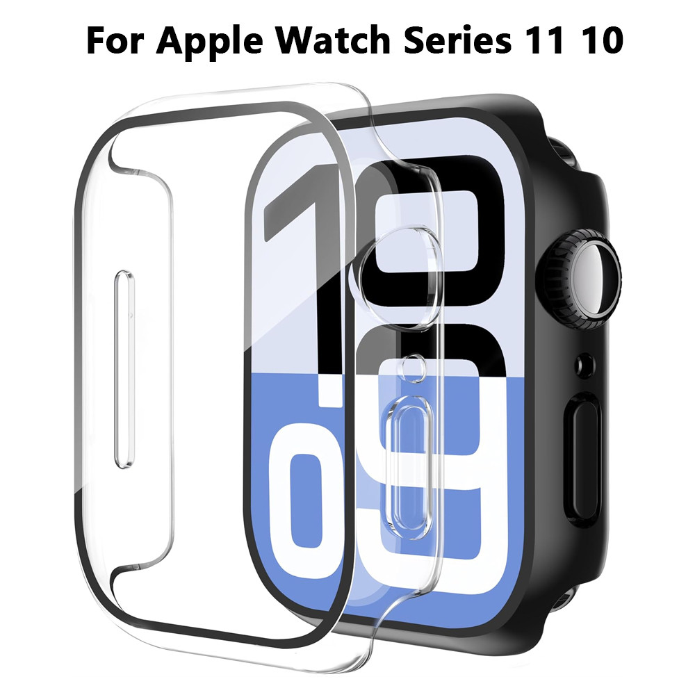 Kính + Vỏ Cho Apple Watch 46MM 42MM Tấm Bảo Vệ Màn Hình Mờ Cứng PC bội thu iWatch series 11 10 42mm 
