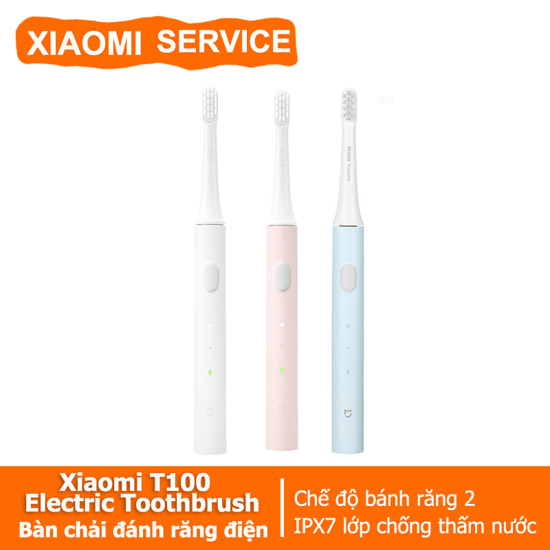 Bàn chải đánh răng điện Xiaomi Mijia T100 - chống nước ipx7 - Bộ 3 đầu bàn chải đánh răng điện Oral 