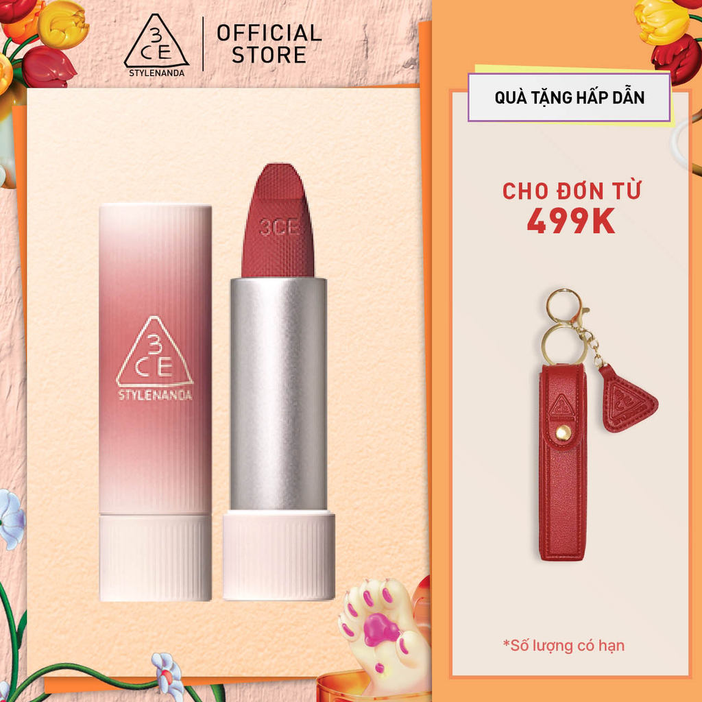  Son len mịn lì nịnh môi 3CE Cashmere Hug Lipstick 
