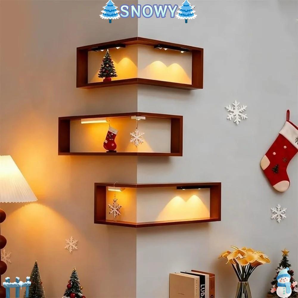 Kệ sách góc SNOWY, Kệ treo tường góc 90 độ, Kệ nổi treo tiết kiệm không gian Kệ trưng bày bằng gỗ tạ