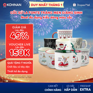  Cốc sứ La Fonte tráng men phong cách giáng sinh,noel đa dạng kiểu dáng màu sắc 