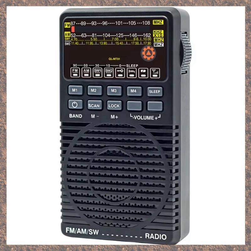Đài phát thanh di động Full-Band FM / AM / SW Con trỏ 2W Loa trong nhà / ngoài trời Preset Station Q