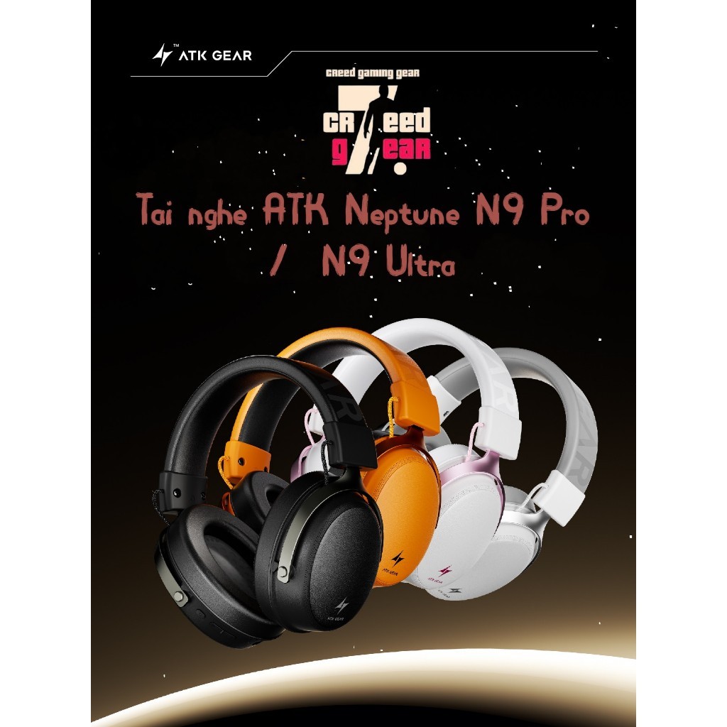 Tai nghe không dây gaming ATK Neptune N9 Pro /N9 Ultra và Mercury M1 | 4 mode và 3 mode | Dây | Blue