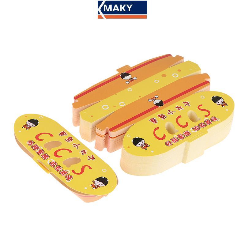 MAKY 100 Chiếc Dùng Một Lần Bạch Tuộc Bóng Bao Bì Hộp Thực Phẩm Đường Phố Nhật Bản Takoyaki Takeaway
