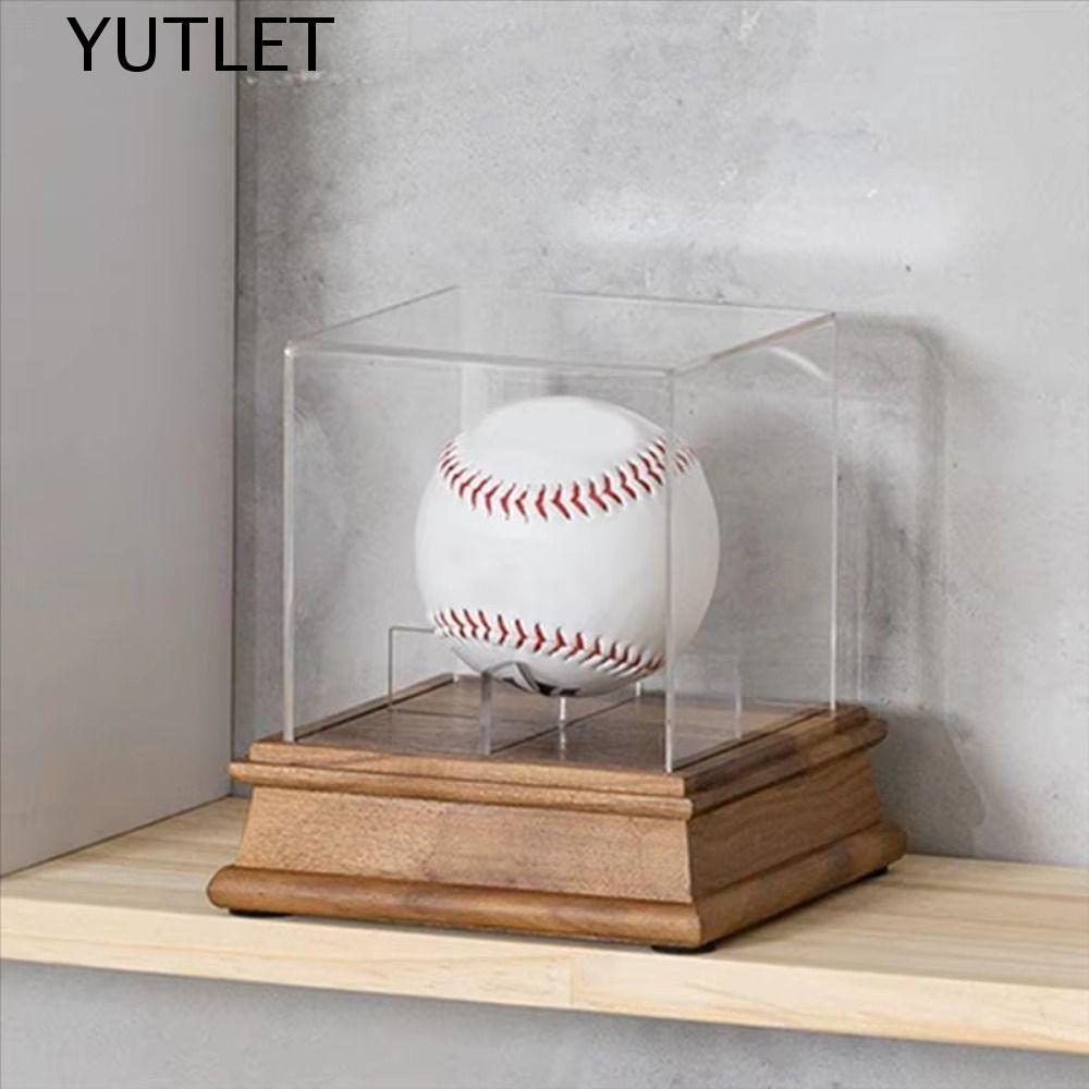 Hộp bảo quản bóng chày YUTLET - Acrylic cube gỗ vuông, chống bụi tiện lợi