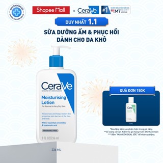  Sữa dưỡng ẩm phục hồi chuyên sâu và giữ da ẩm mịn suốt 48H duy trì hàng rào bảo vệ da CERAVE MOISTURISING LOTION 236ML 