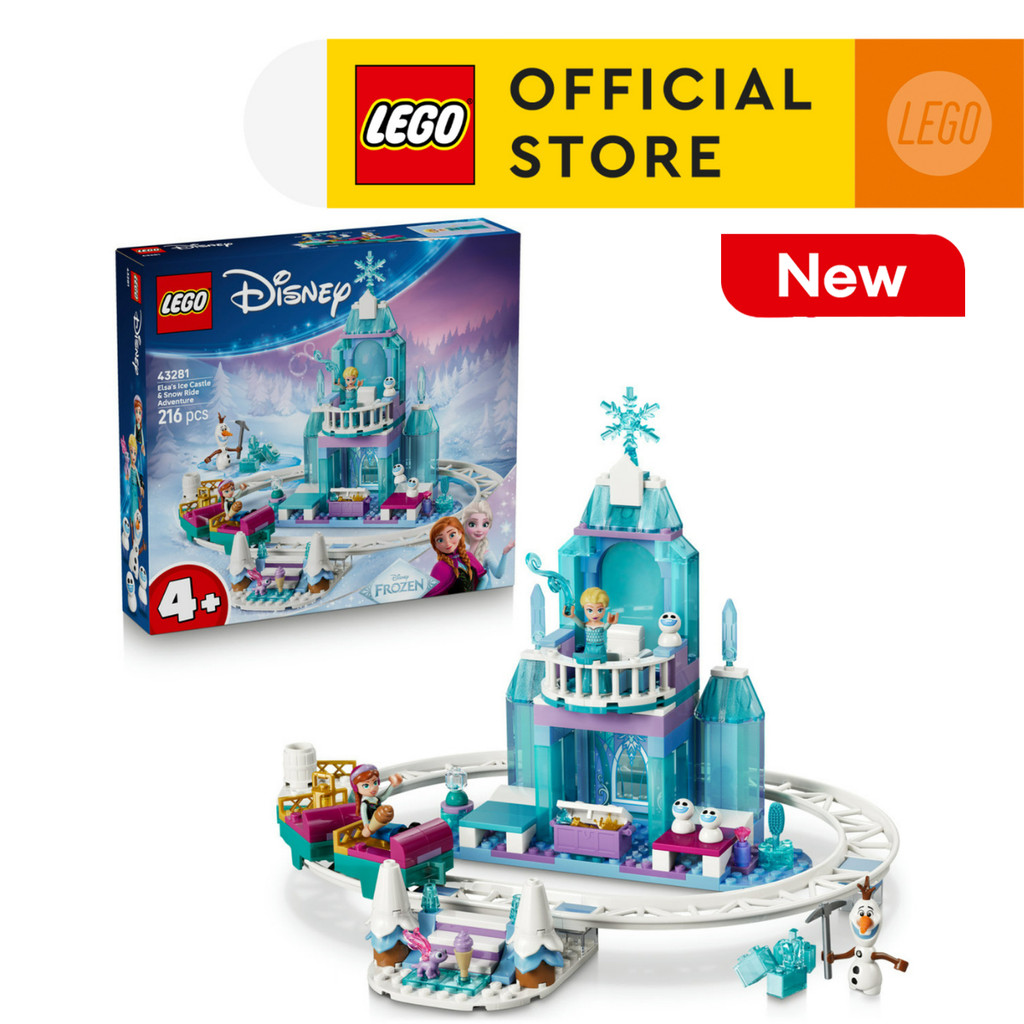 LEGO DISNEY PRINCESS 43281 Đồ Chơi Lắp Ráp Lâu Đài Tuyết & Chuyến Phiêu Lưu Của Elsa (216 chi tiết)