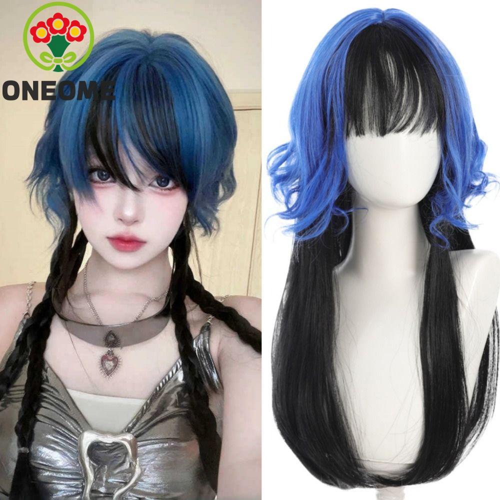 ONEOME Tóc Giả Chịu Nhiệt Màu Ombre Blue Layered - Perfect Cho Halloween và cosplay