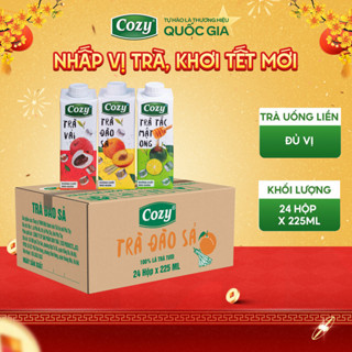   Thùng 24 Hộp  Trà Hoa Quả Cozy Uống Liền Hương Vị Tươi Mát Chua Ngọt Hỗ Trợ Giải Khát 225ml Hộp 