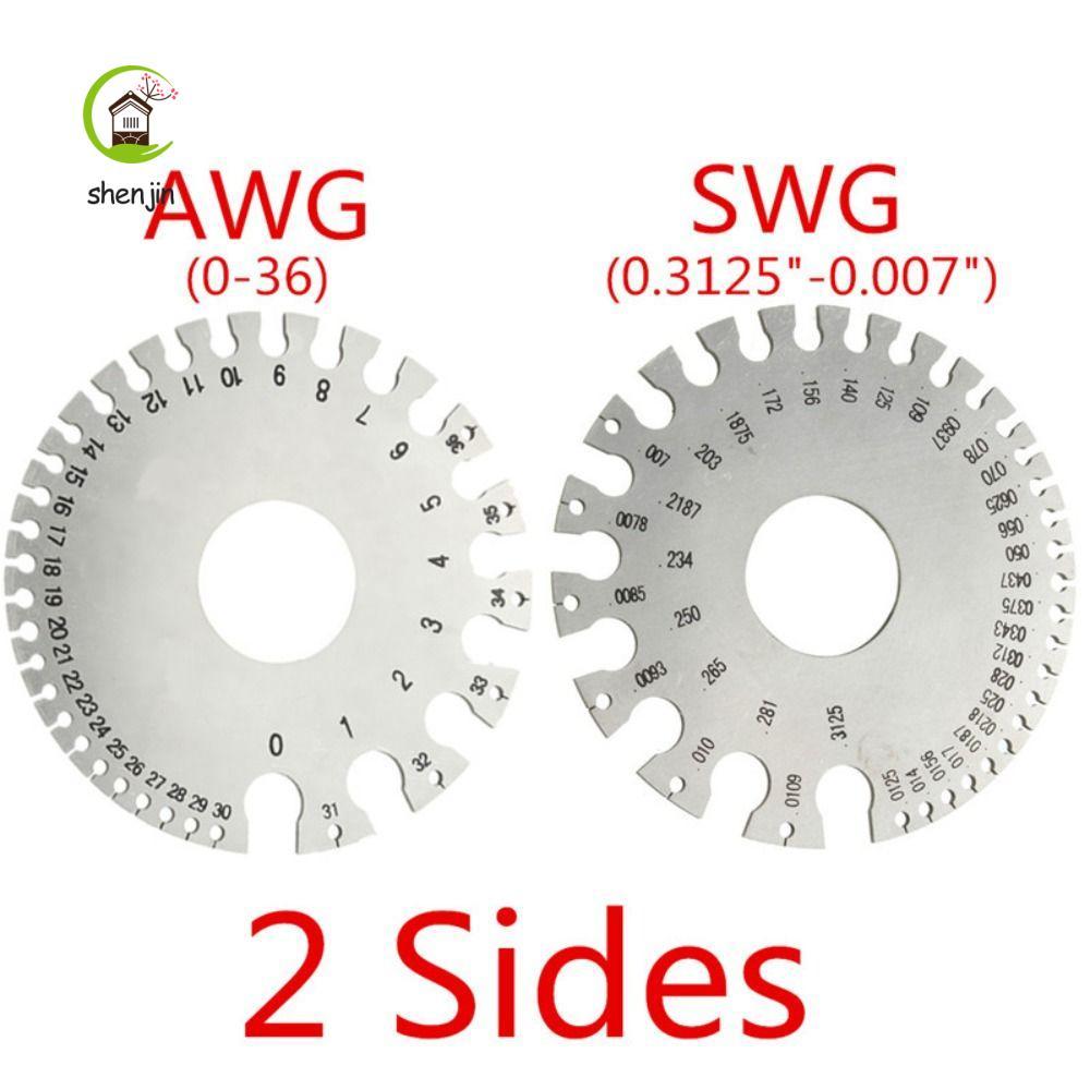 shenjin SHENJIN Thước đo độ dày Đồng hồ đo độ dày 0-36 AWG SWG Công cụ kiểm tra hàn Đường kính Công 