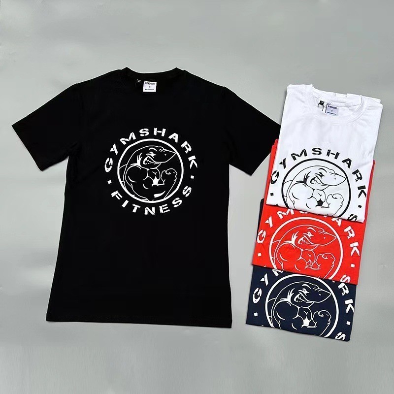 Gymshark Áo thun ngắn tay nam bằng cotton nguyên chất, phù hợp tập luyện