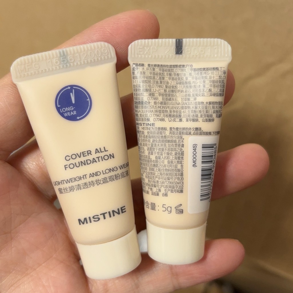 Mistine Mistine Little Blue Shield Liquid Foundation 5g Mẫu LF110 Kem Che Khuyết Điểm Màu Kiểm Tra D