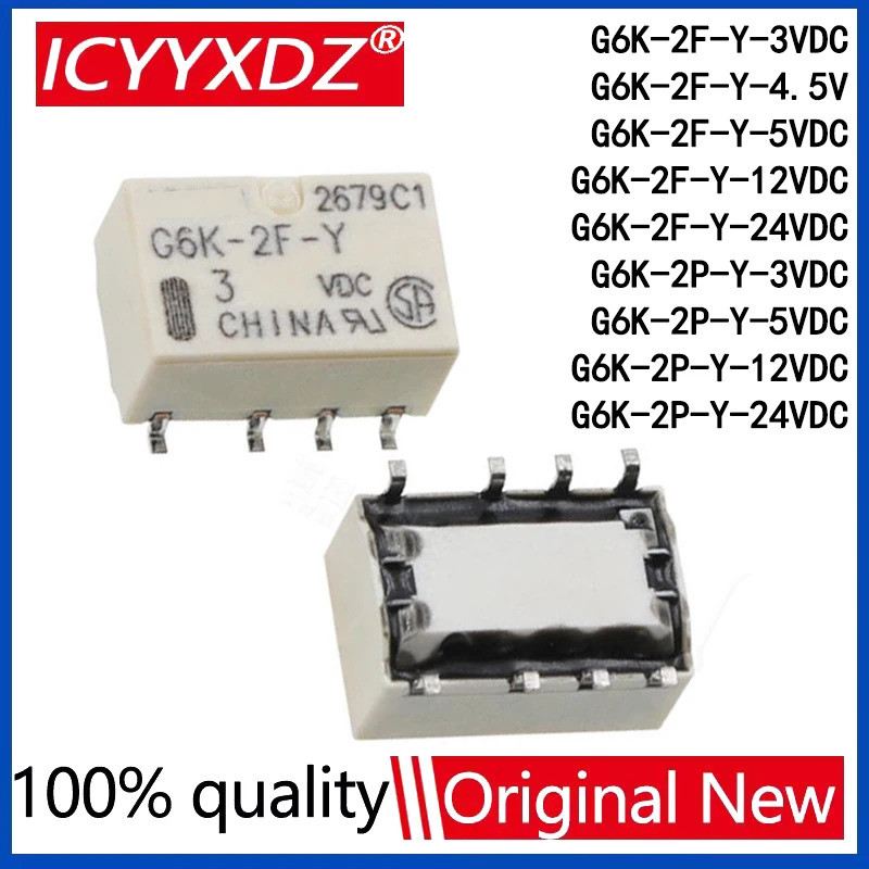 5 Chiếc G6K-2F-Y G6K-2P-Y Rơ Le Tín Hiệu 8PIN Cho Rơ Le DC 3V 5V 12V 24V G6K-2F-Y5VDC G6K-2F-Y-12VDC
