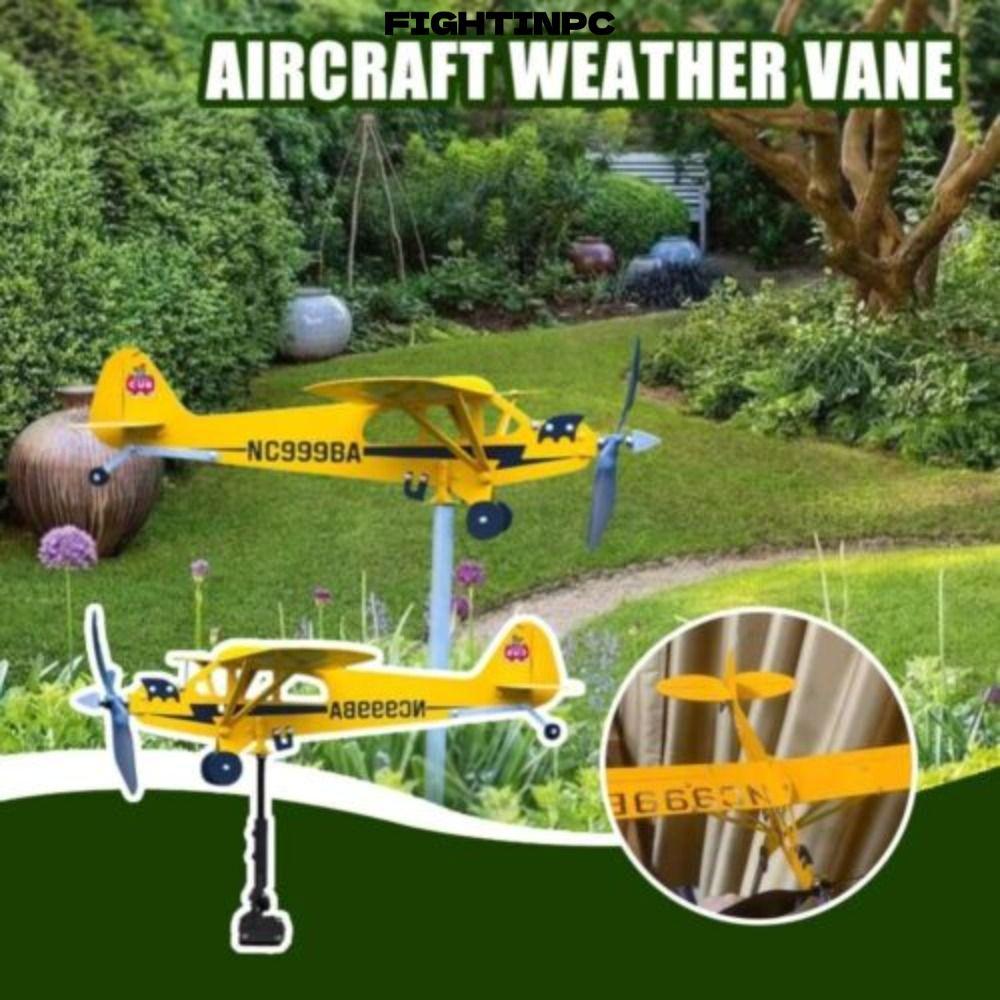 FIGHTINPC Airplane Weathervane Creative Pipe Wind Direction Compass