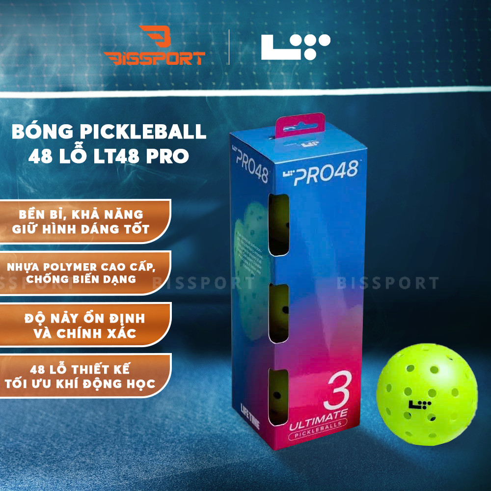 Hộp 3 Quả Bóng Pickleball LT48 Pro Chính Hãng Độ Bền Ổn Định – Đường Bay Chuẩn – Cảm Giác Đánh Chắc 