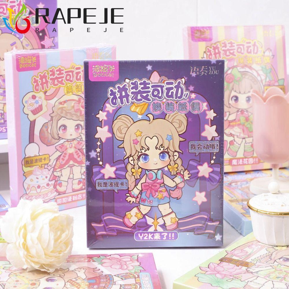 RAPEJE Dress Up Sticker, PVC EVA Changeover Sticker Sổ tay, Sổ tay thẻ Kawaii Sách hoạt động DIY Guk