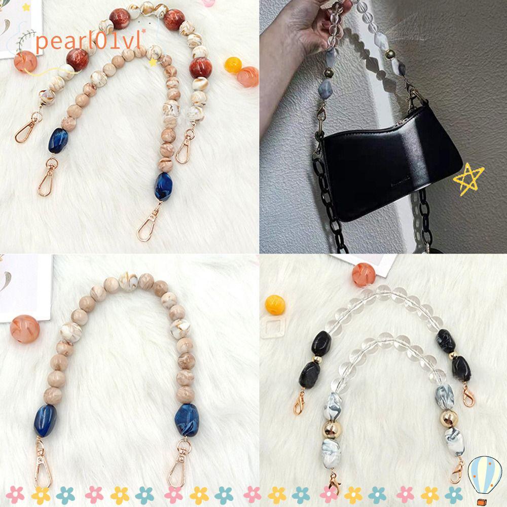 PEARL01 Handbag Chain, Retro Resin Bags Belt, DIY Colorful Replaceable Extension Bead Chain Phone Ac