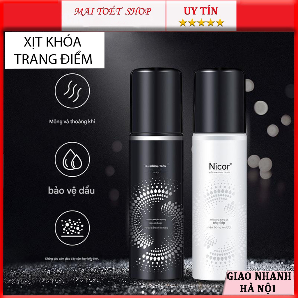 Xịt Khóa Cố Định Trang Điểm Xịt Khoá Makeup Nicor 100ml Lâu Trôi Dưỡng Ẩm Kiềm Dầu | BigBuy360 - bigbuy360.vn