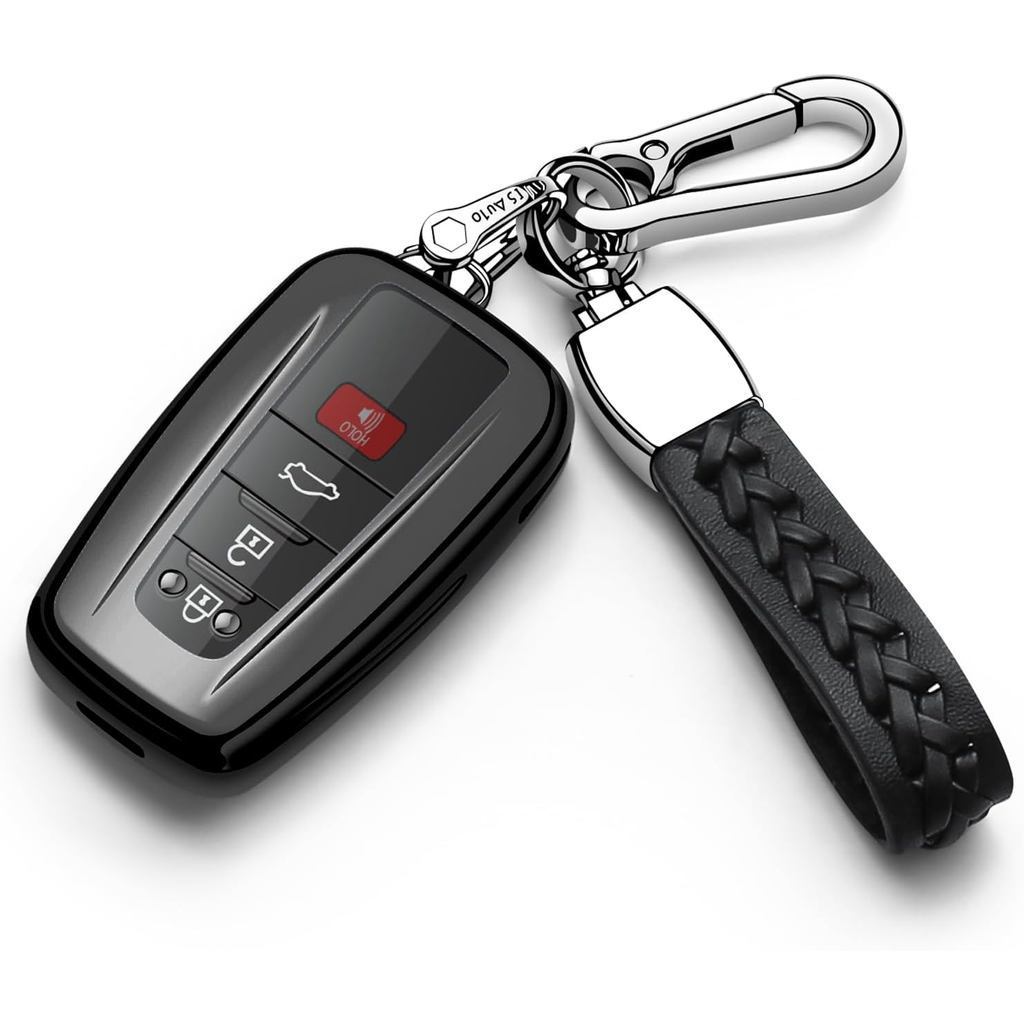 Autophone cho Toyota Key Fob Cover có móc khóa Vỏ chìa khóa TPU mềm, Dành cho 2019-2026 Rav4 2020-20
