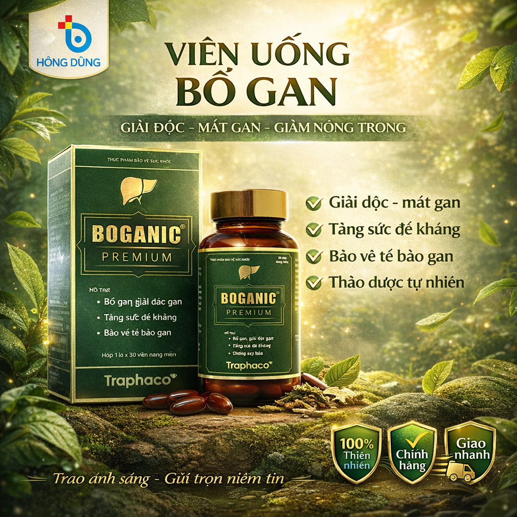 Boganic Premium Traphaco Bổ Gan Giúp Hỗ Trợ Thải Độc Gan Mát Gan, Chống Oxy Hóa 30 Viên/Hộp