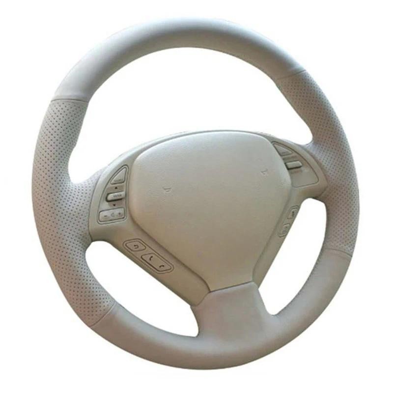 Bọc Vô Lăng Ô Tô Tay Khâu Màu Be Da Nhân Tạo Cho Infiniti G25 G35 G37 QX50 EX25 EX35 EX37 2008-2013a