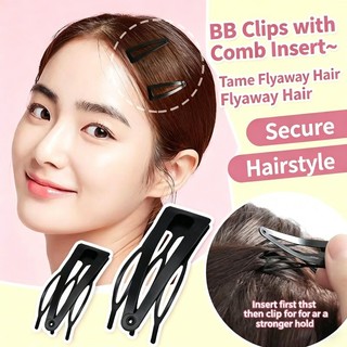 Lược đen BB cao cấp với kẹp tóc nhỏ giúp gẩy tóc gọn gàng và thời trang.