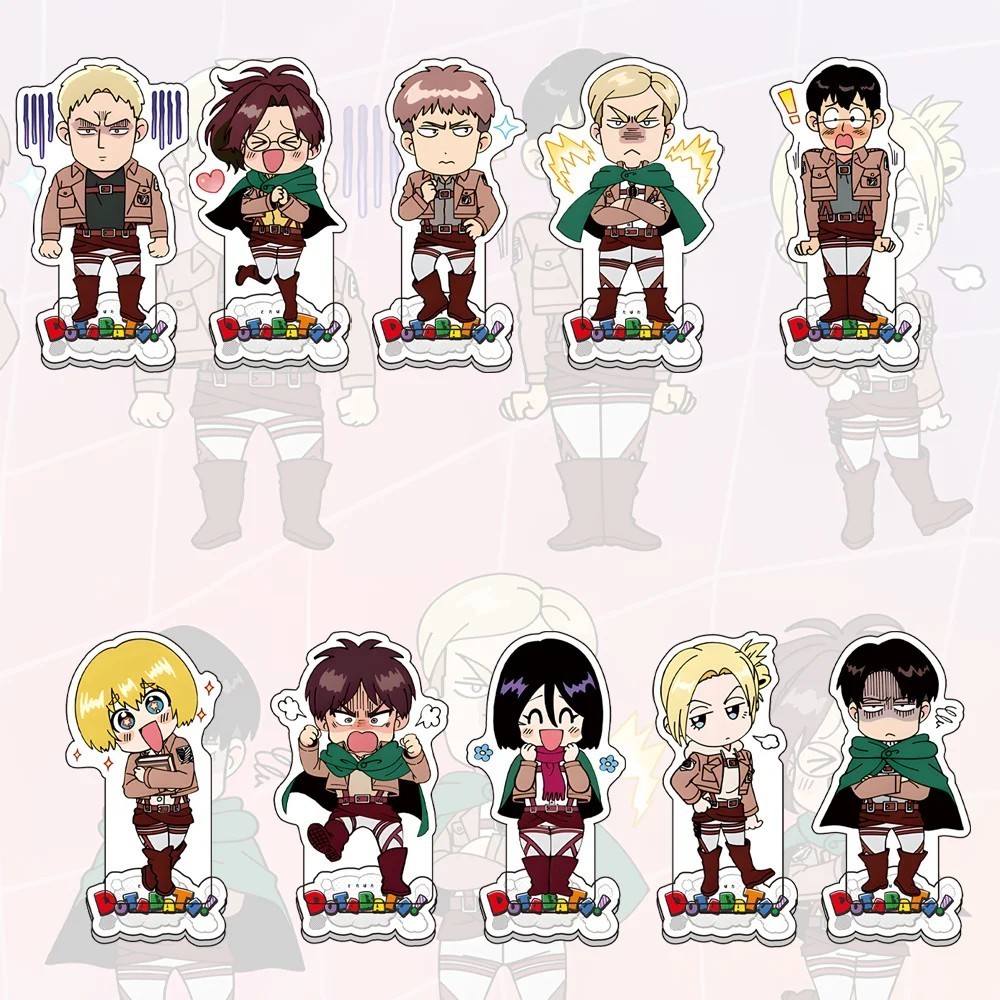 Mô hình Standee Anime Attack on Titan AoT Chibi  Levi Eren Mikasa Armin Trang Trí