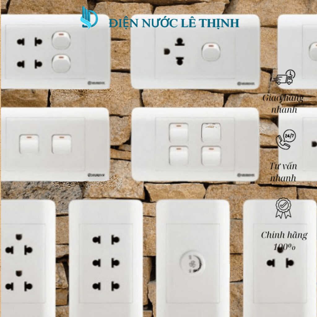 Ổ Cắm Điện Sino Âm Tường, Mặt Hại Công Tắc Ổ Cắm Điện Sino, Ổ Đôi Sino ( HẠT TRÒN )