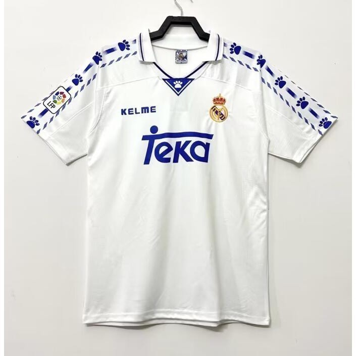 S-XXL 1994 1996 Real-Madrid sân khách retro Real M Soccer Jersey Bóng đá maillot de foot 96 / 97 RMD