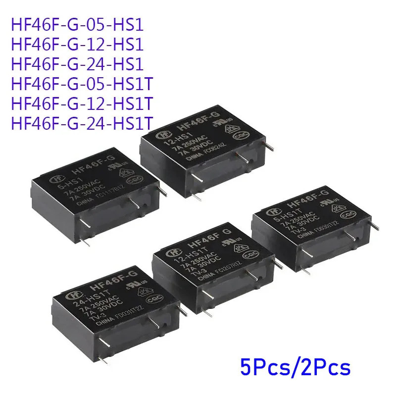 5 Cái / 1 Rơle HF46F HF46F-G 005-HS1 012-HS1 024-HS1 005-HS1T 012-HS1T 024-HS1T Thường Mở 7A 250VAC 