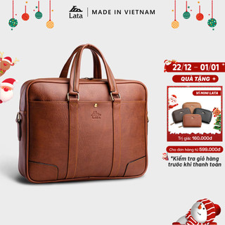  Cặp Công Sở Lata  Thời trang nam basic đựng laptop 15 inch - Cặp da CA31  