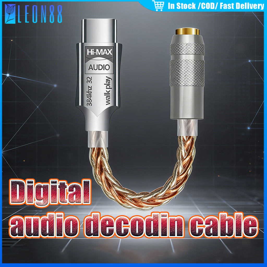 Hàng mới vềBộ giải mã âm thanh tai nghe Type-C To3.5mm Adapterhifi DAC 32Bit / 384kHz Kích thước 13c