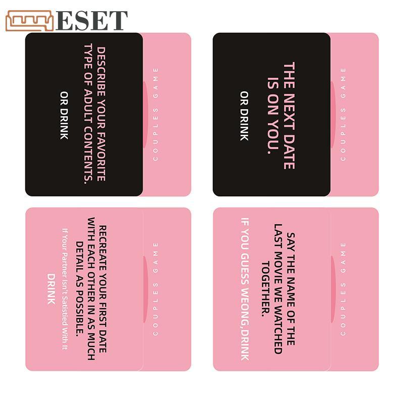 Những người yêu say rượu MỚI - Trò chơi cặp đôi Trò chơi bài cho đêm hẹn hò, 50 thẻ trò chơi, Valent