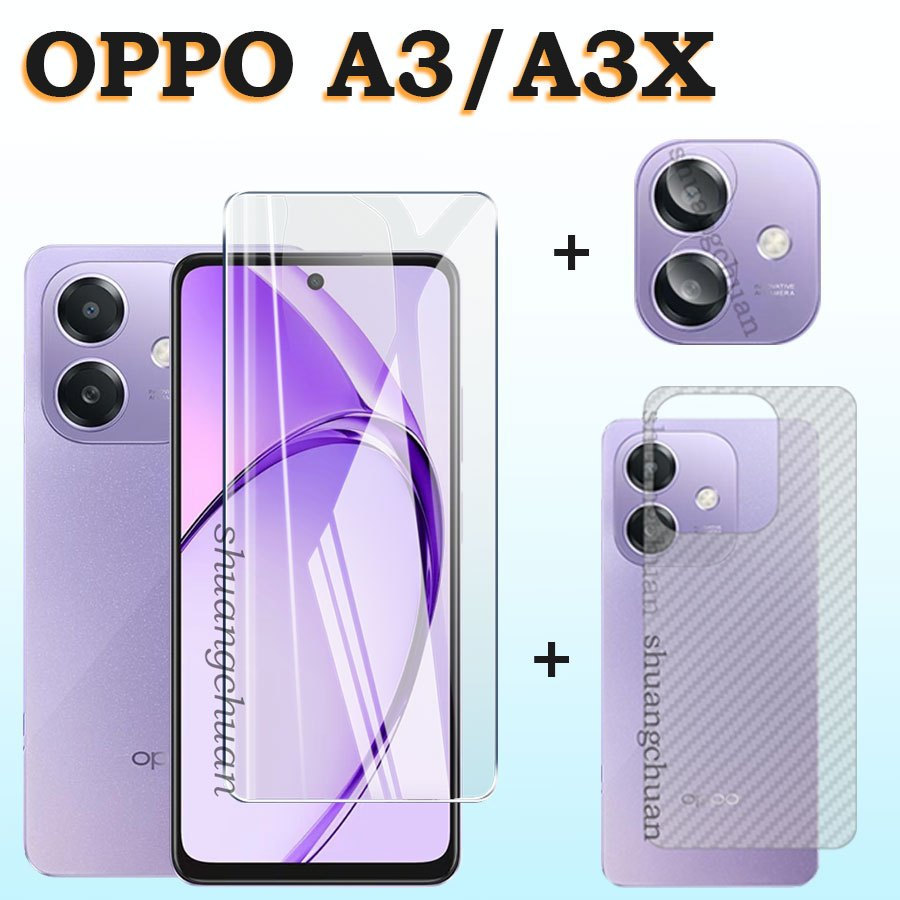 3in1 Dành Cho OPPO A3X Kính Cường Lực Cho OPPO A3X Bảo Vệ Màn Hình Kính Cường Lực Trong Suốt + Phim 