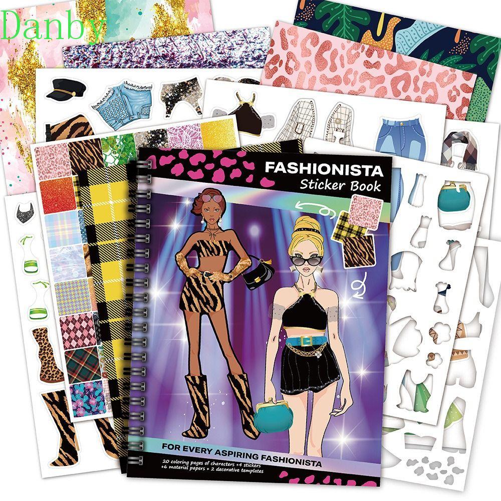 DANBY Dress Up Sticker Book, Coloring Dress Up Coloring Sticker Book, Sticker Book Bộ nhãn dán thời 