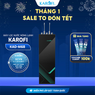   TẶNG BỘ LÕI  Máy lọc nước Nóng Lạnh RO Mỹ 11 lõi KAROFI KAD-M68 Lạnh Block +1 lõi Hydrogen - Giao lắp đặt miễn phí 