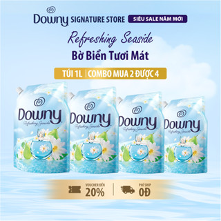   DOWNY  Combo 4 Nước Xả Vải DOWNY Phiên Bản Thái Lan Mới Bờ Biển Tươi Mát Túi 1L 