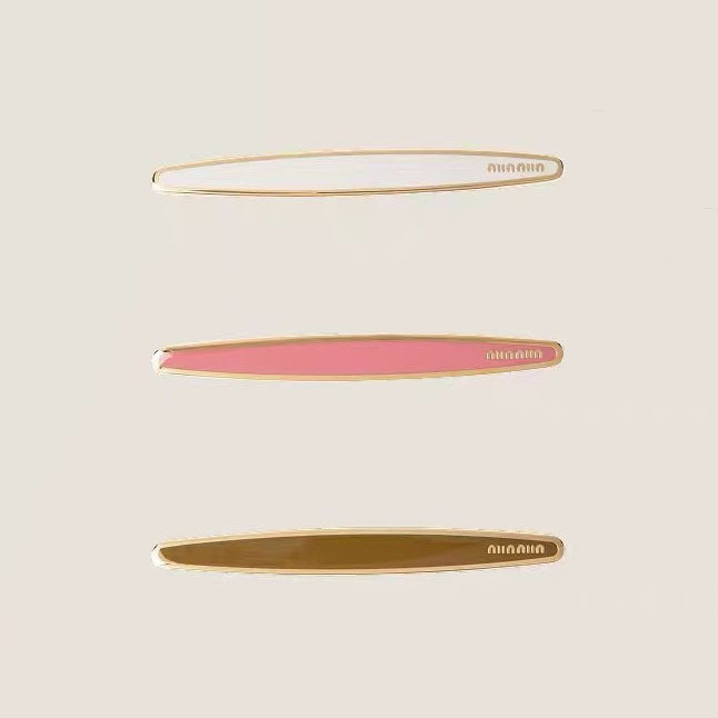 MIU*MM 2025Autumn Winter New Hair Clip Side Clip Hair Accessories One-word Clip Seamless Side Clip B