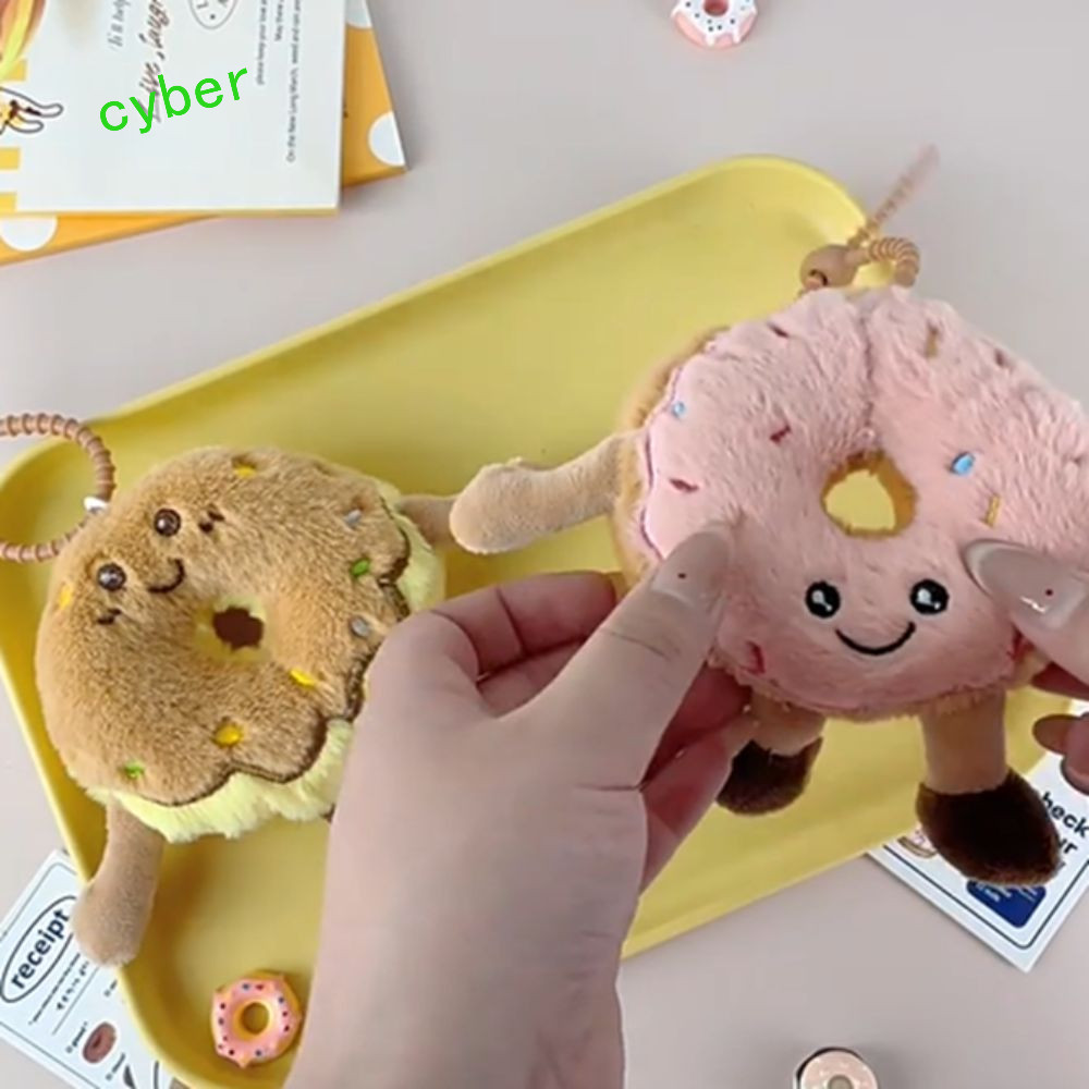 CYBERLINX Mô Phỏng Donut Sang Trọng Mặt Dây Chuyền, Hoạt Hình Donut Donut Sang Trọng Móc Khóa, Sáng 