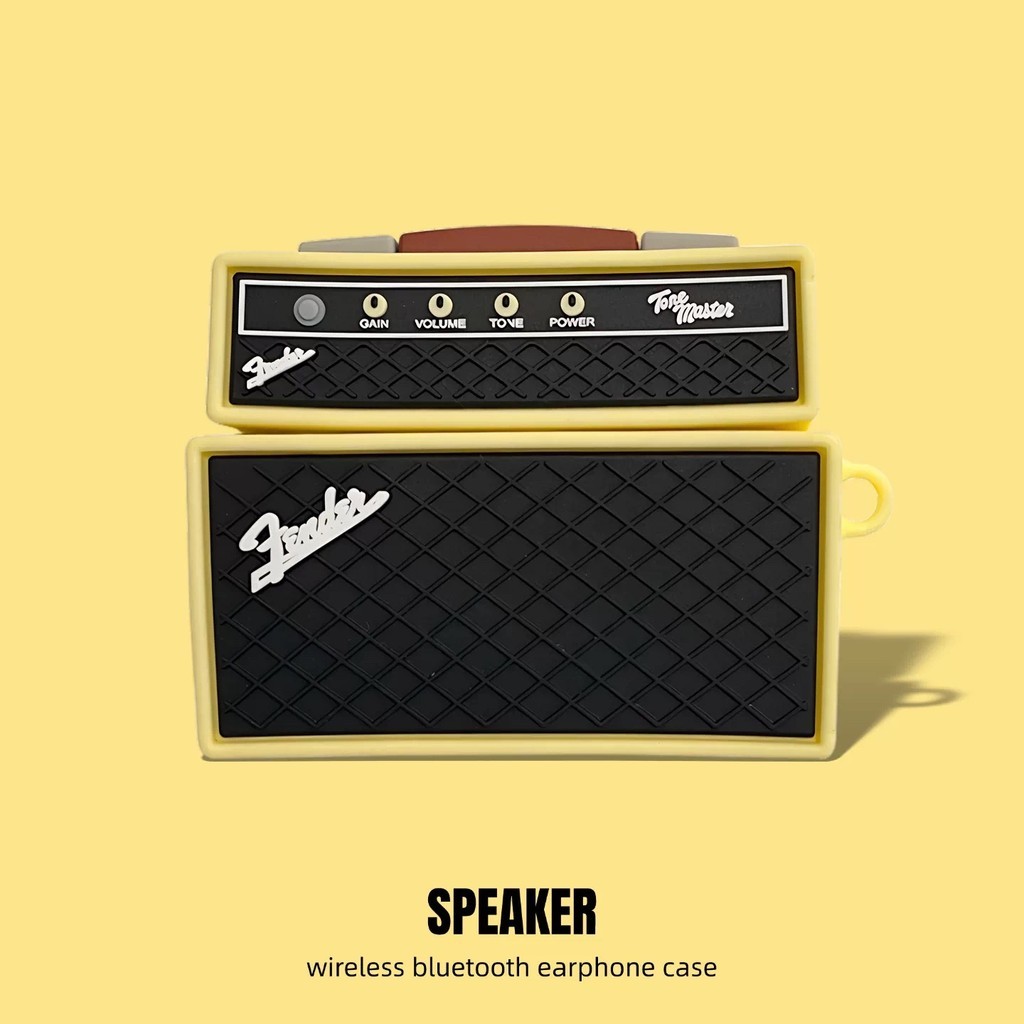 Loa Fender Đen Dễ Thương AirPods Vỏ Silicon AirPods Pro 3 Vỏ Tai Nghe AirPods 4 Vỏ Bảo Vệ AirPods Pr